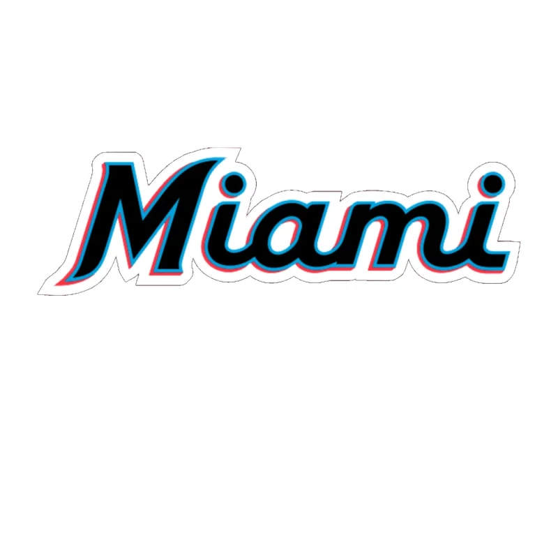 Miami Marlins - Black Miami - Full Color Vinyl Sticker - Custom Size