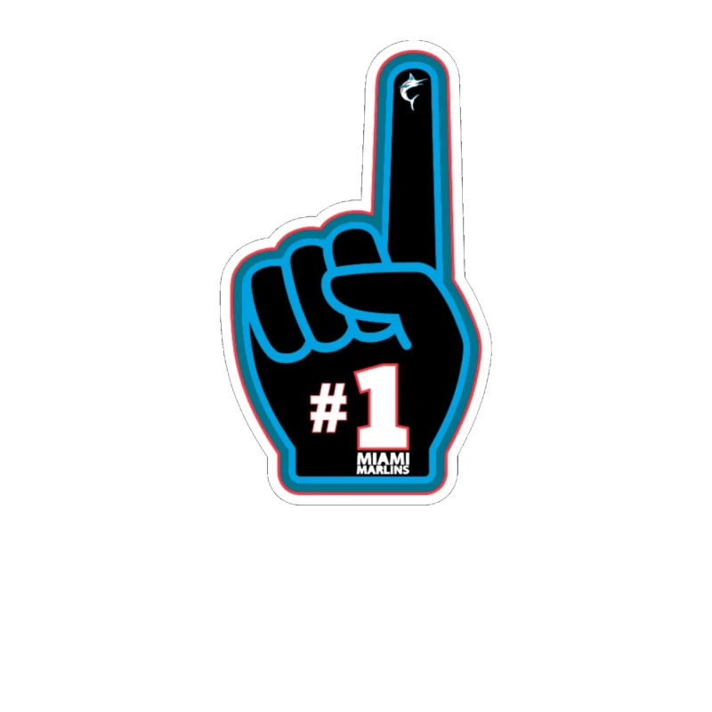 Miami Marlins - Number #1 - Full Color Vinyl Sticker - Custom Size