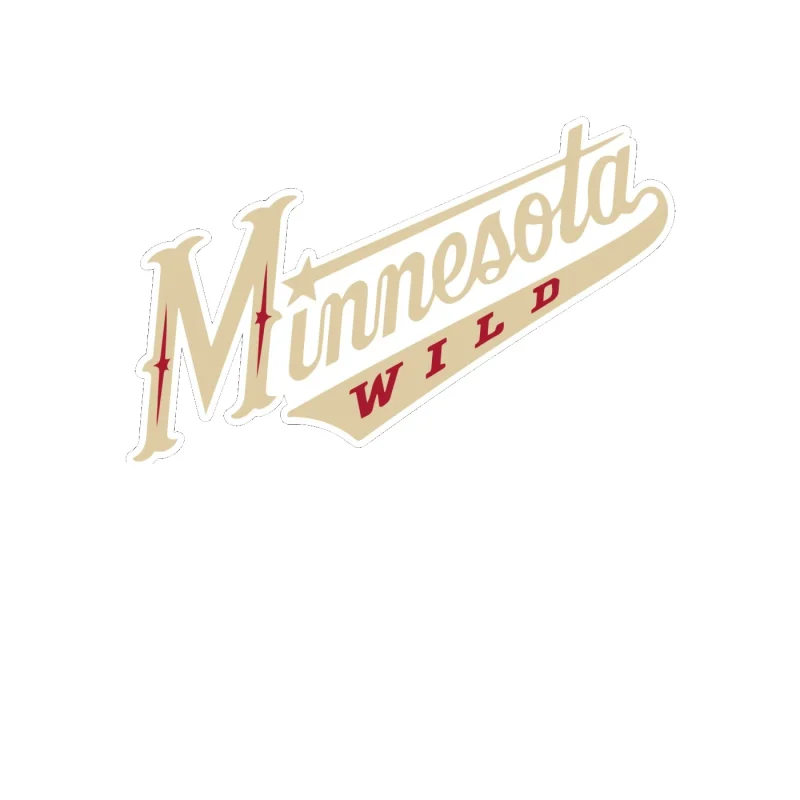 Minnesota Wild - Slanted Name - Full Color Vinyl Sticker - Custom Size