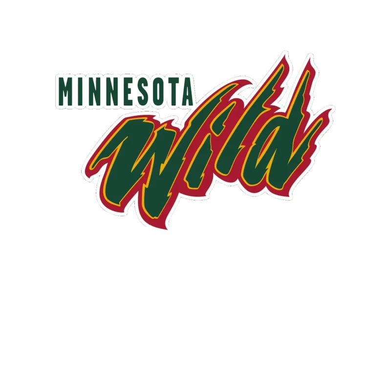 Minnesota Wild - Name - Full Color Vinyl Sticker - Custom Size