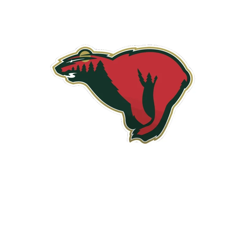 Minnesota Wild - Bear - Full Color Vinyl Sticker - Custom Size