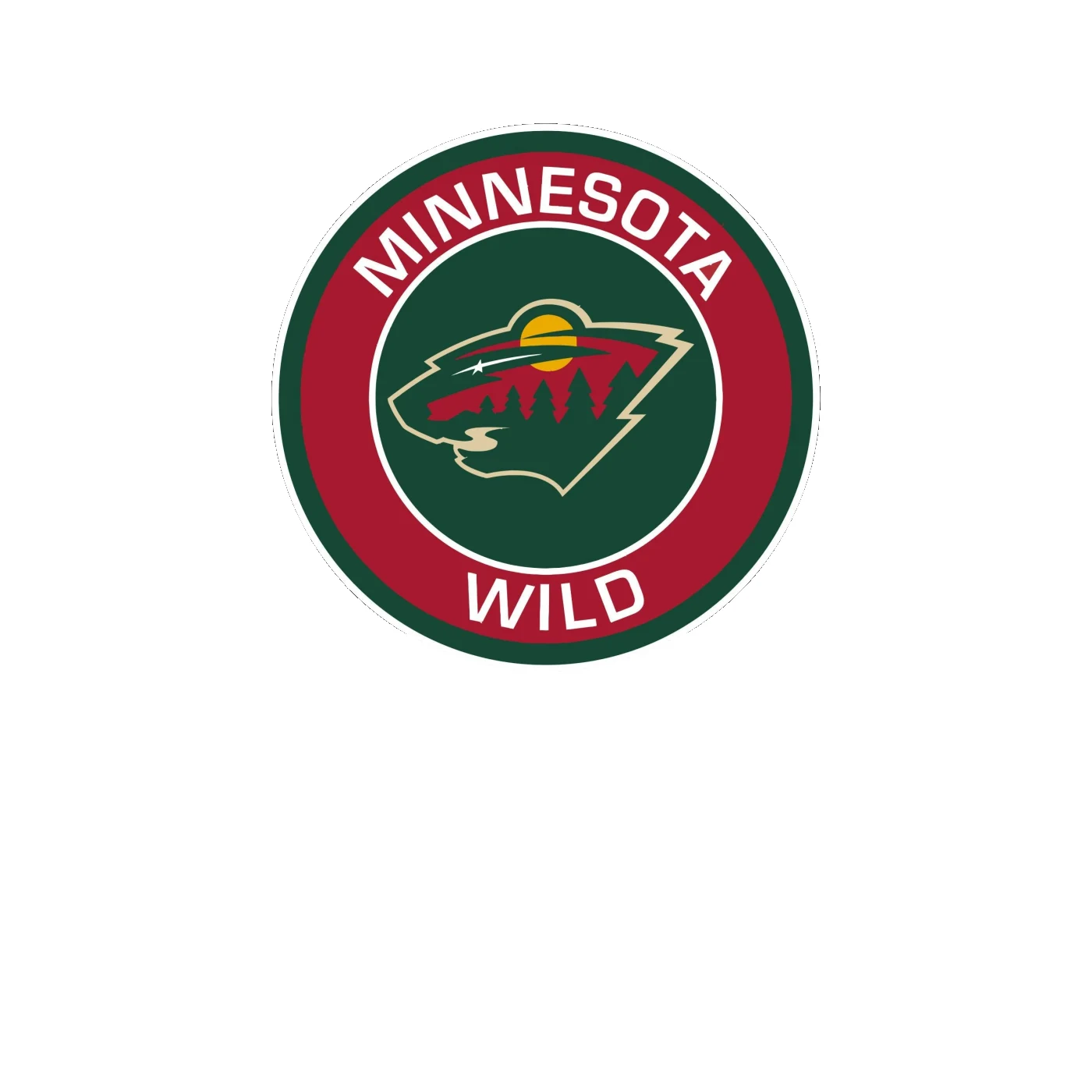 Minnesota Wild - Red Circle With Name - Full Color Vinyl Sticker - Custom Size
