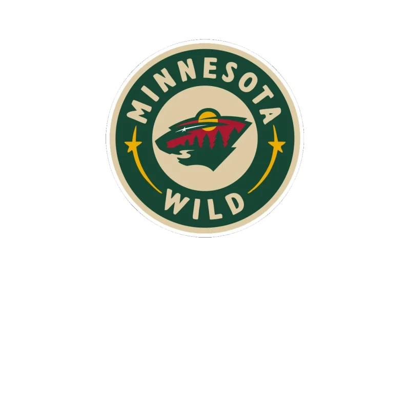 Minnesota Wild - Green Circle With Name - Full Color Vinyl Sticker - Custom Size