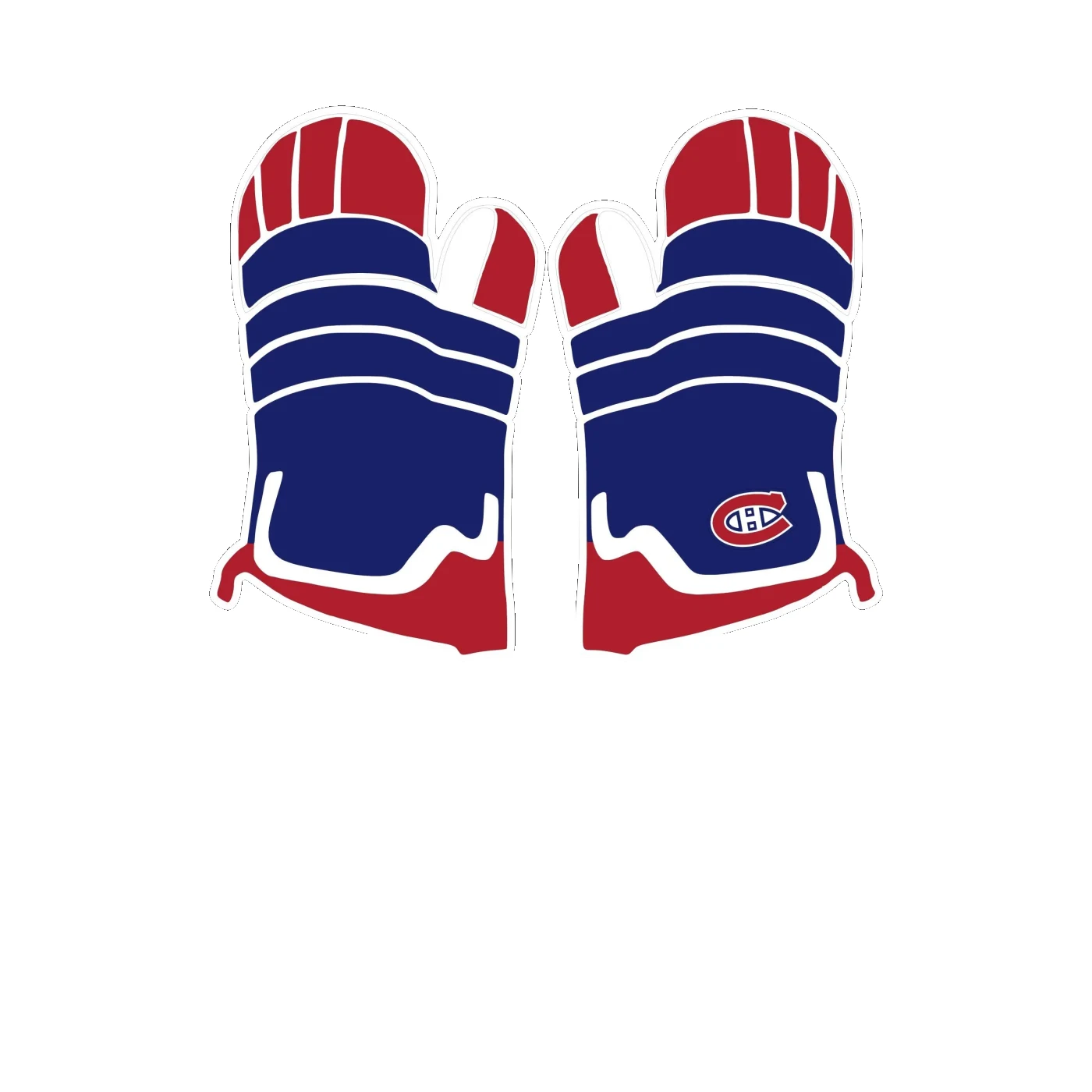 Montreal Canadiens - Mittens - Full Color Vinyl Sticker - Custom Size