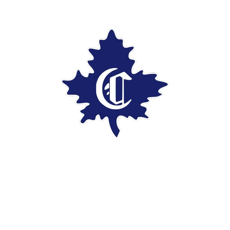 Montreal Canadiens - Blue Leaf With C - Full Color Vinyl Sticker - Custom Size