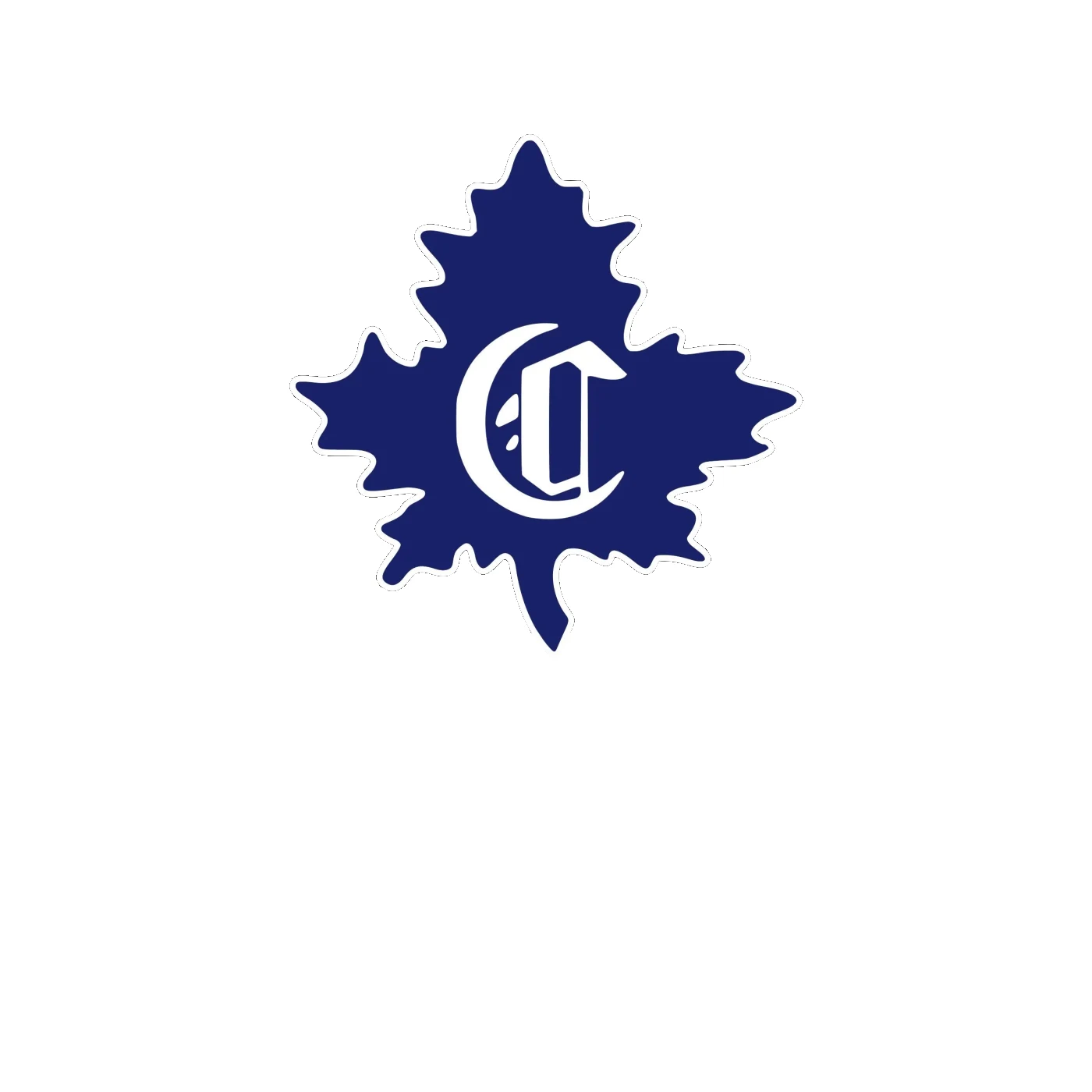 Montreal Canadiens - Blue Leaf With C - Full Color Vinyl Sticker - Custom Size