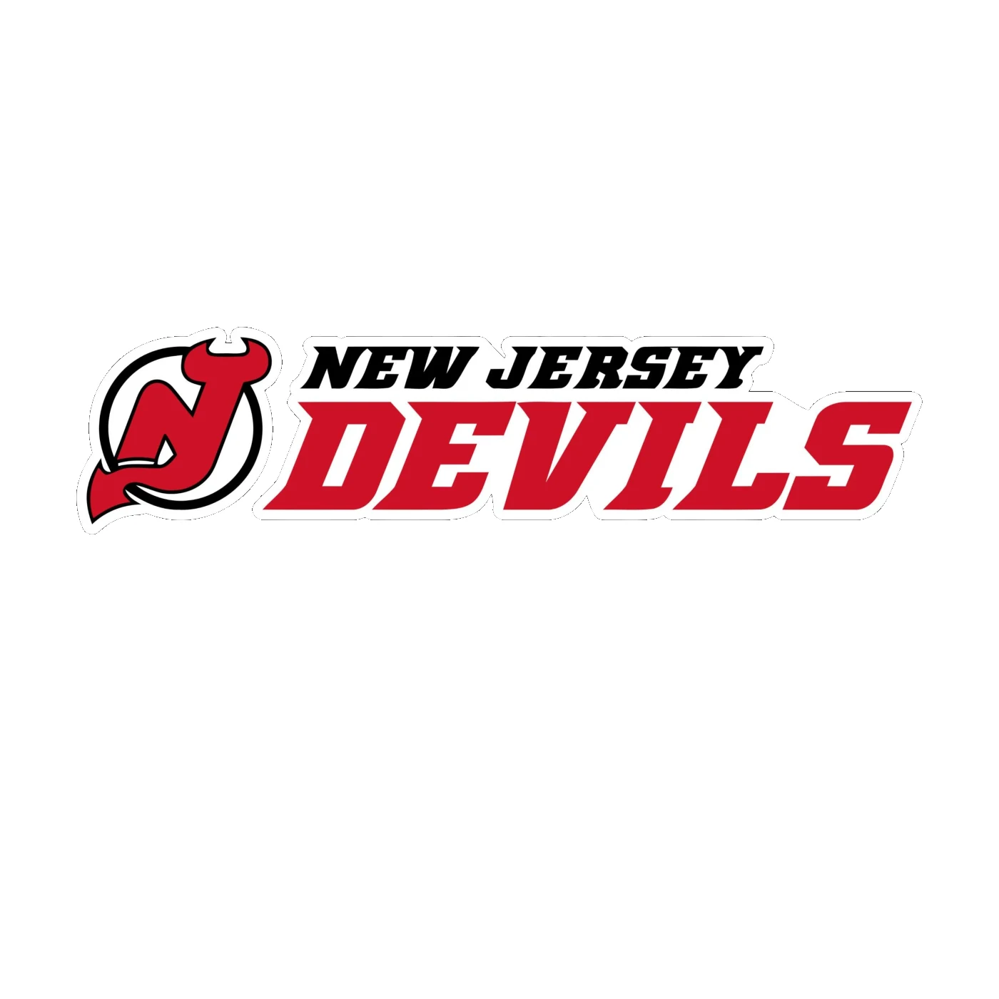 New Jersey Devils - Name - Full Color Vinyl Sticker - Custom Size
