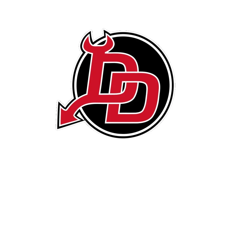 New Jersey Devils - Black Circle With 2 D - Full Color Vinyl Sticker - Custom Size