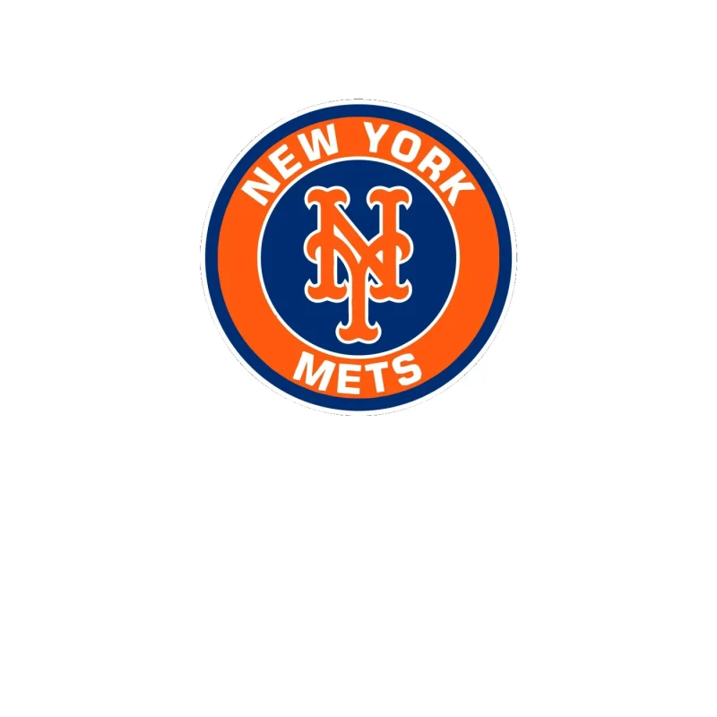 New York Mets - Orange Circle With NY - Full Color Vinyl Sticker - Custom Size