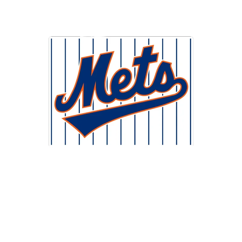 New York Mets - Square with stripes - Full Color Vinyl Sticker - Custom Size