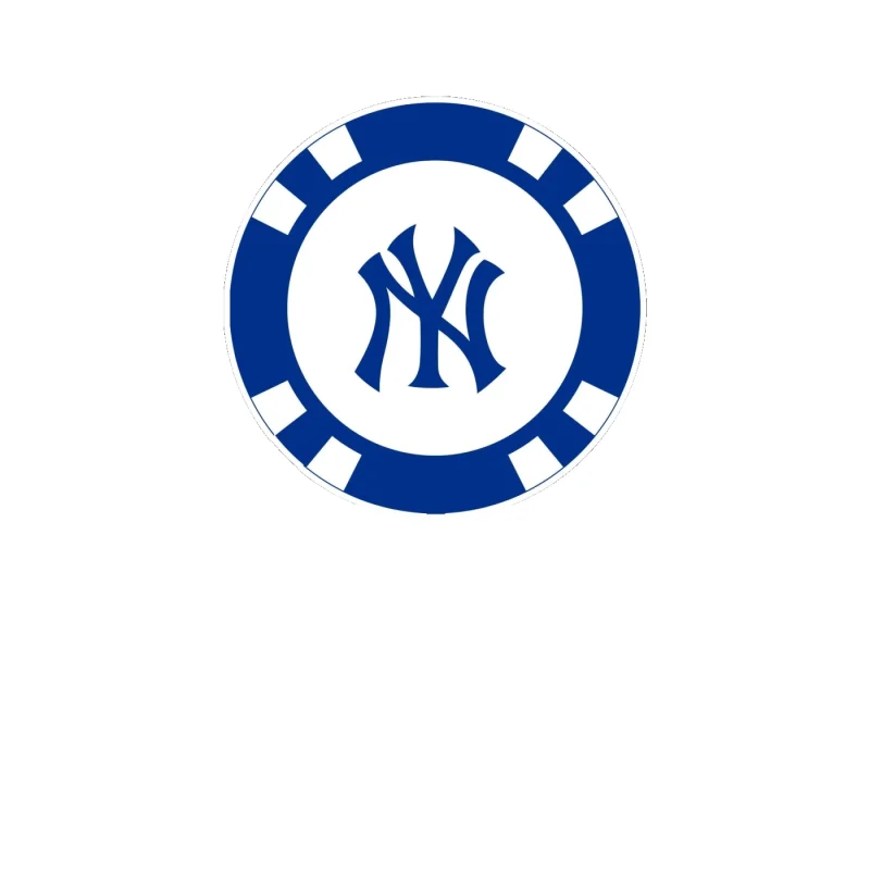 New York Yankees - Poker Chip - Full Color Vinyl Sticker - Custom Size