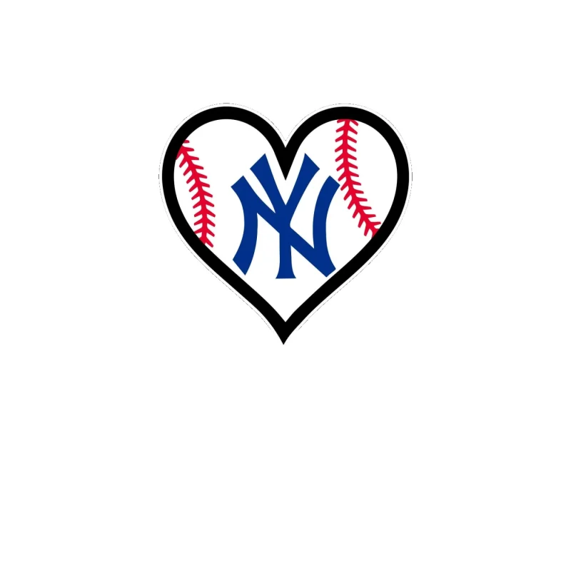 New York Yankees - Heart - Full Color Vinyl Sticker - Custom Size
