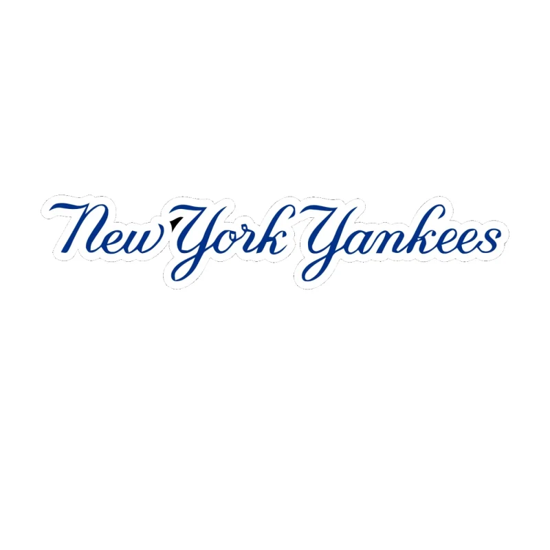 New York Yankees - Name Cursive - Full Color Vinyl Sticker - Custom Size