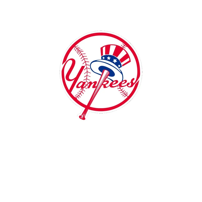 New York Yankees - Baseball With Yankees - Full Color Vinyl Sticker - Custom Size