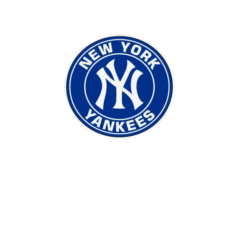 New York Yankees - Blue Circle With Name - Full Color Vinyl Sticker - Custom Size