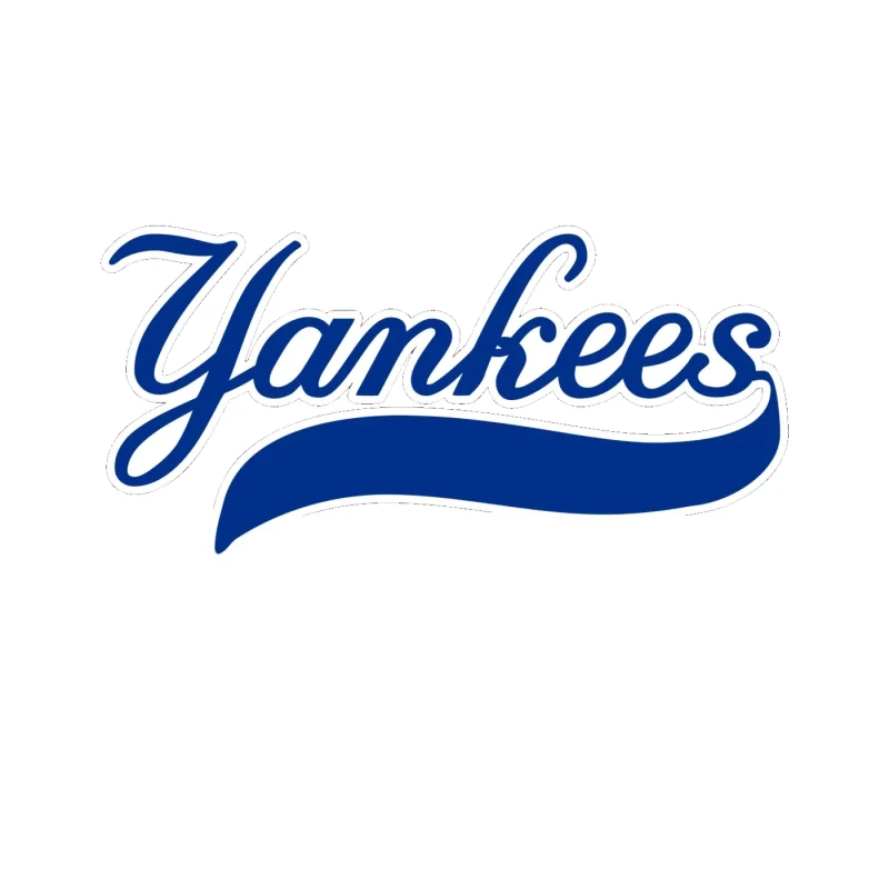 New York Yankees - Yankees Cursive - Full Color Vinyl Sticker - Custom Size