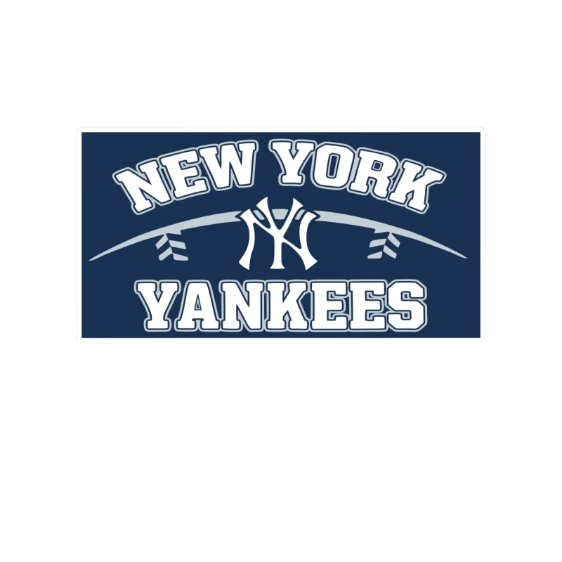 New York Yankees - Rectangle With Name - Full Color Vinyl Sticker - Custom Size