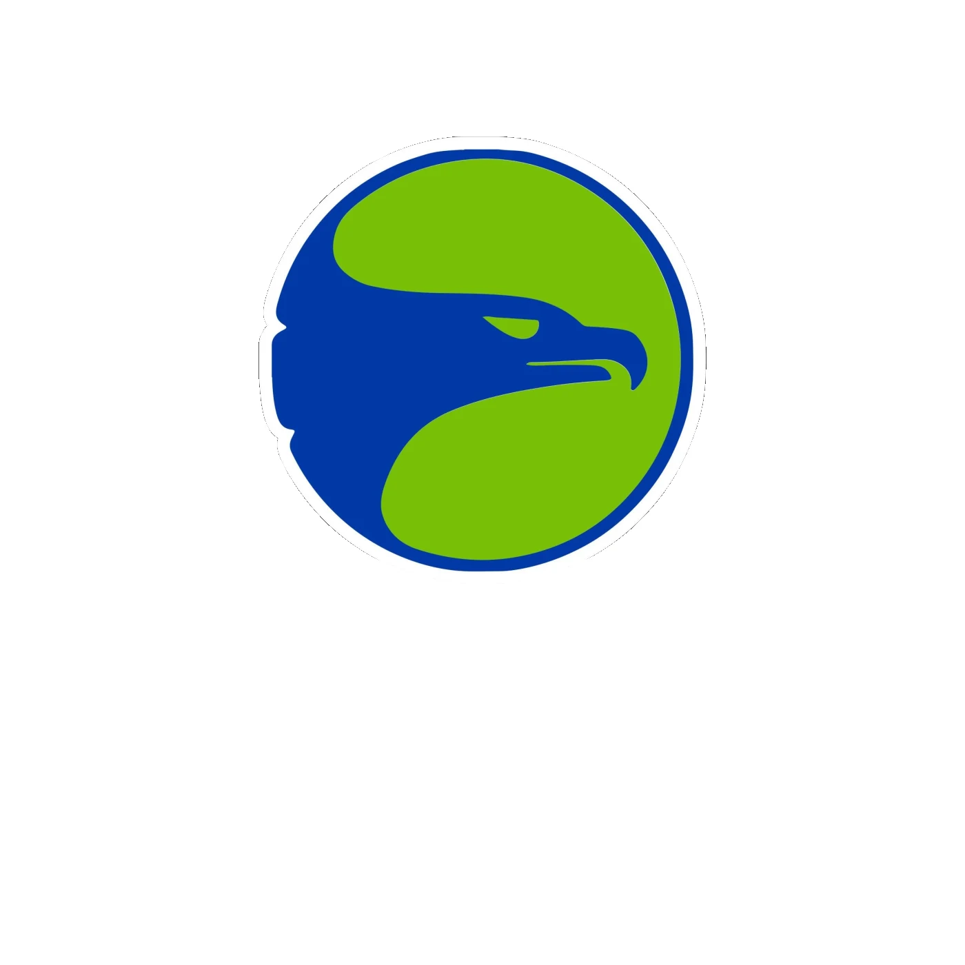 Atlanta Hawks - Green Circle With Blue Hawk - Full Color Vinyl Sticker - Custom Size