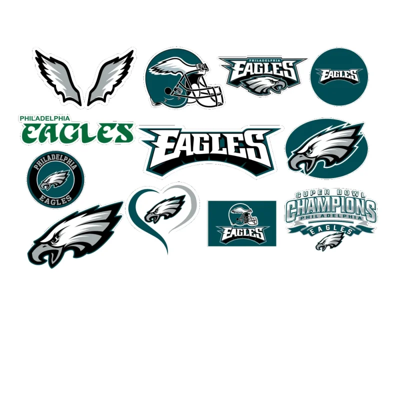 Philadelphia Eagles Sticker Pack; ; Laptop Decal ; Yeti Decal; Cell phone Decal; Vinyl Car Decal