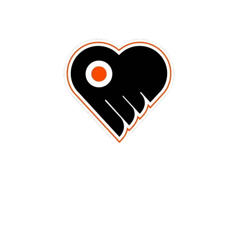 Philadelphia Flyers - Heart - Full Color Vinyl Sticker - Custom Size