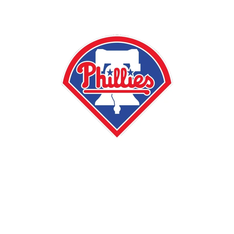 Philadelphia Phillies - Curved Triangle With Bell - Full Color Vinyl Sticker - Custom Size