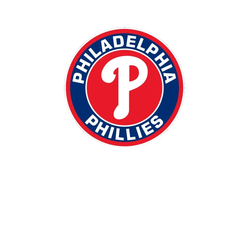 Philadelphia Phillies - Red and Blue Circle With Name - Full Color Vinyl Sticker - Custom Size