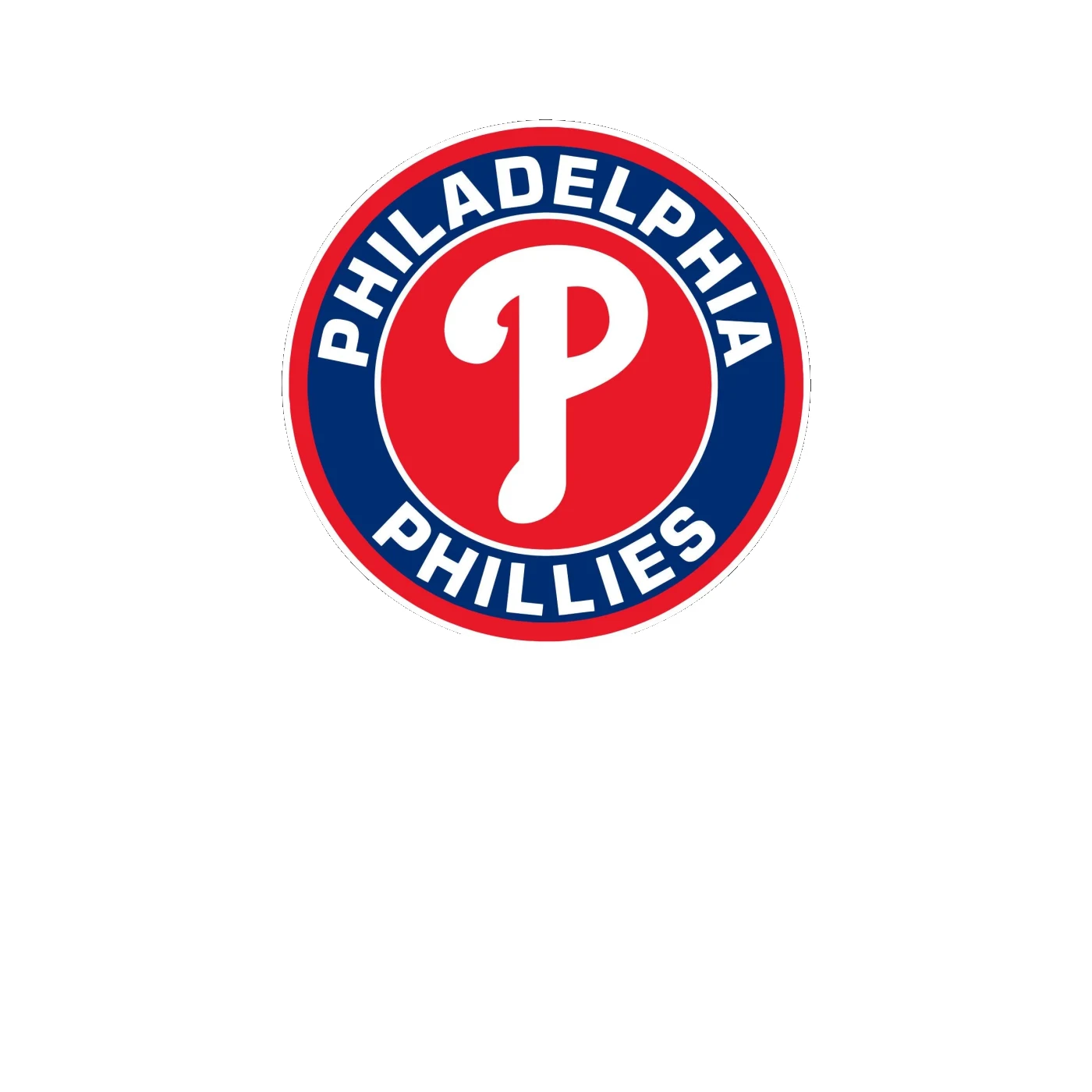 Philadelphia Phillies - Red and Blue Circle With Name - Full Color Vinyl Sticker - Custom Size