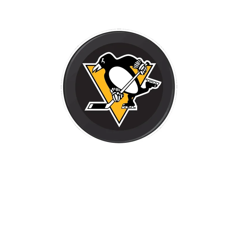 Pittsburgh Penguins - Hockey Puck - Full Color Vinyl Sticker - Custom Size