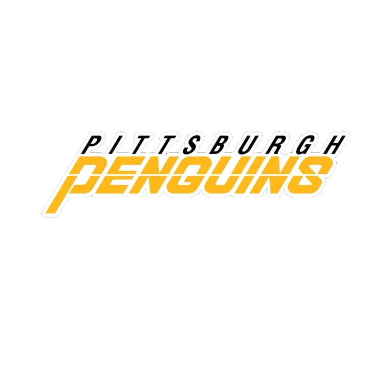 Pittsburgh Penguins - Yellow And Black Name - Full Color Vinyl Sticker - Custom Size