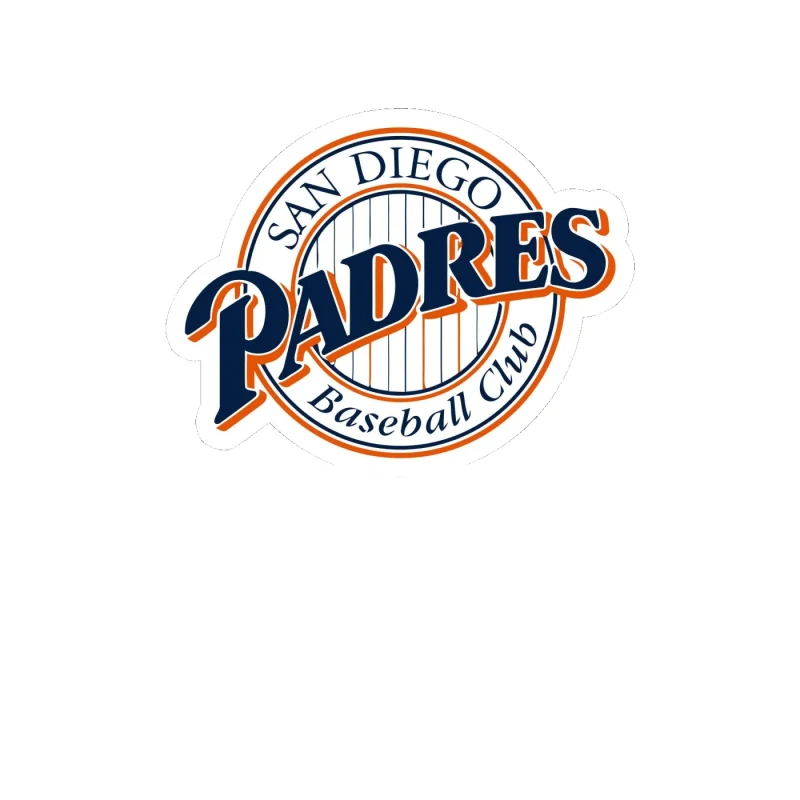 San Diego Padres - Circle With Stripes and Padres - Full Color Vinyl Sticker - Custom Size