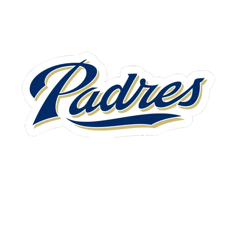 San Diego Padres - Padres Cursive - Full Color Vinyl Sticker - Custom Size
