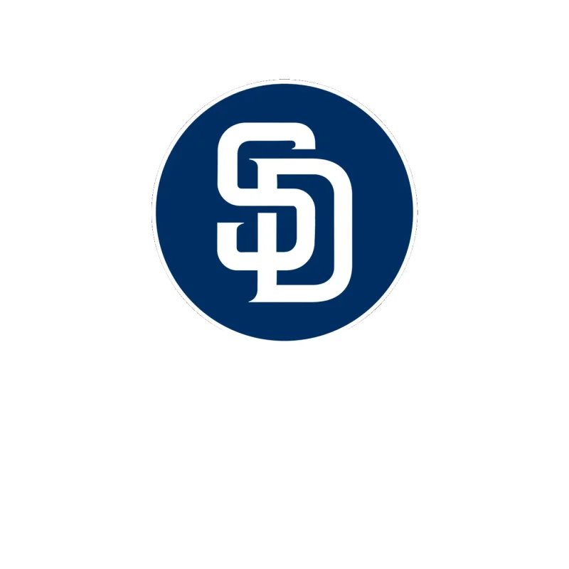 San Diego Padres - Blue Circle With SD - Full Color Vinyl Sticker - Custom Size
