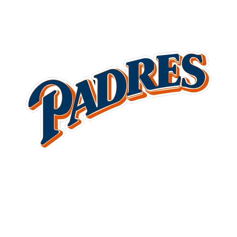 San Diego Padres - Curved Padres - Full Color Vinyl Sticker - Custom Size