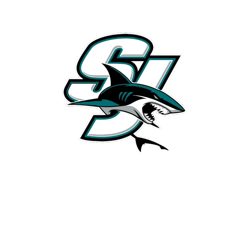 San Jose Sharks - SJ With Shark - Full Color Vinyl Sticker - Custom Size