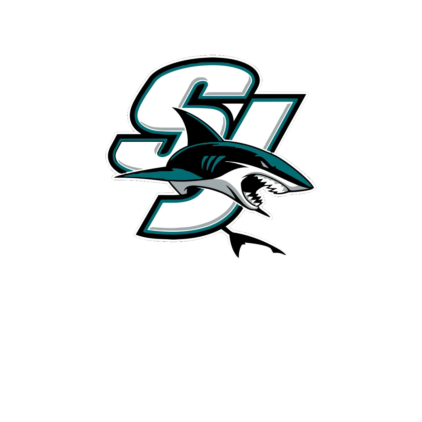 San Jose Sharks - SJ With Shark - Full Color Vinyl Sticker - Custom Size