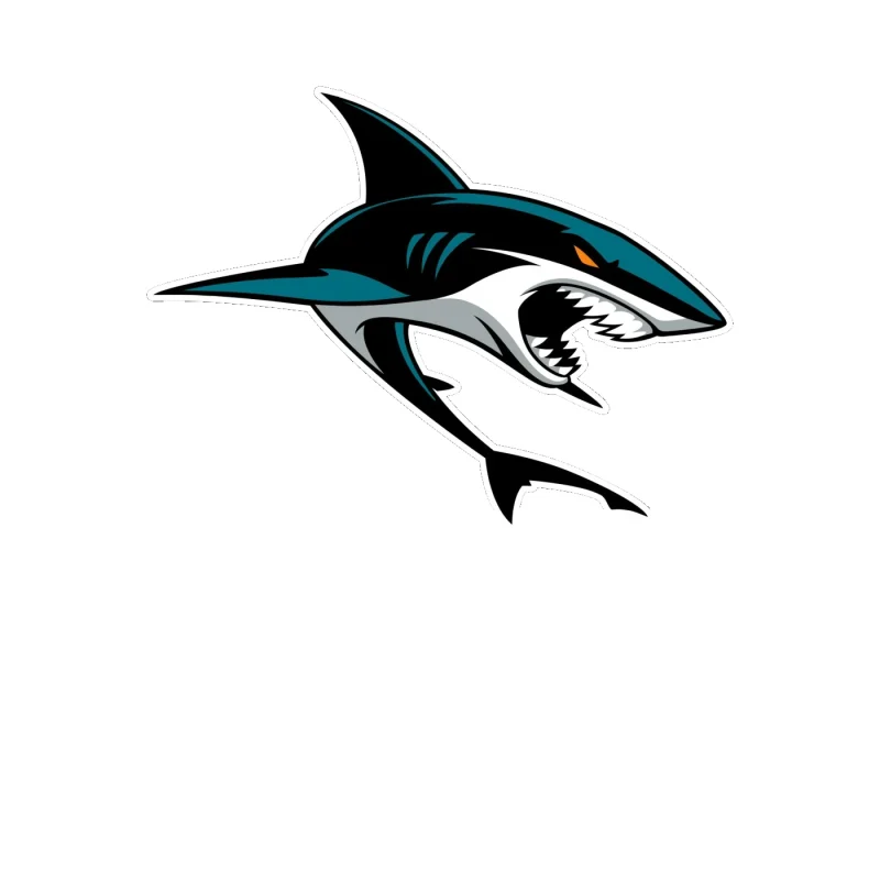 San Jose Sharks - Shark - Full Color Vinyl Sticker - Custom Size