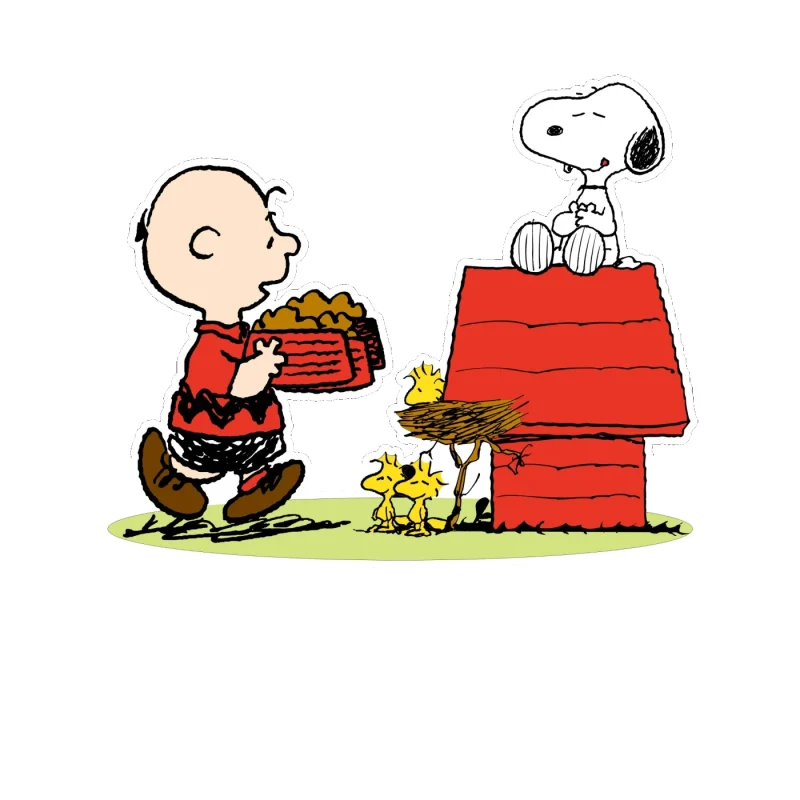Snoopy - Charlie Brown and Woodstock Full Color Vinyl Decal