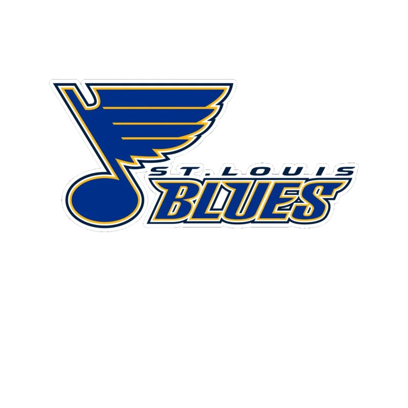 St Louis Blues - Note With Name On Side - Full Color Vinyl Sticker - Custom Size