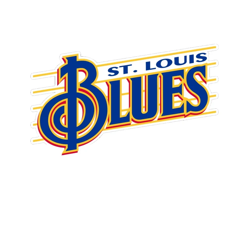 St Louis Blues - Name With Lines - Full Color Vinyl Sticker - Custom Size