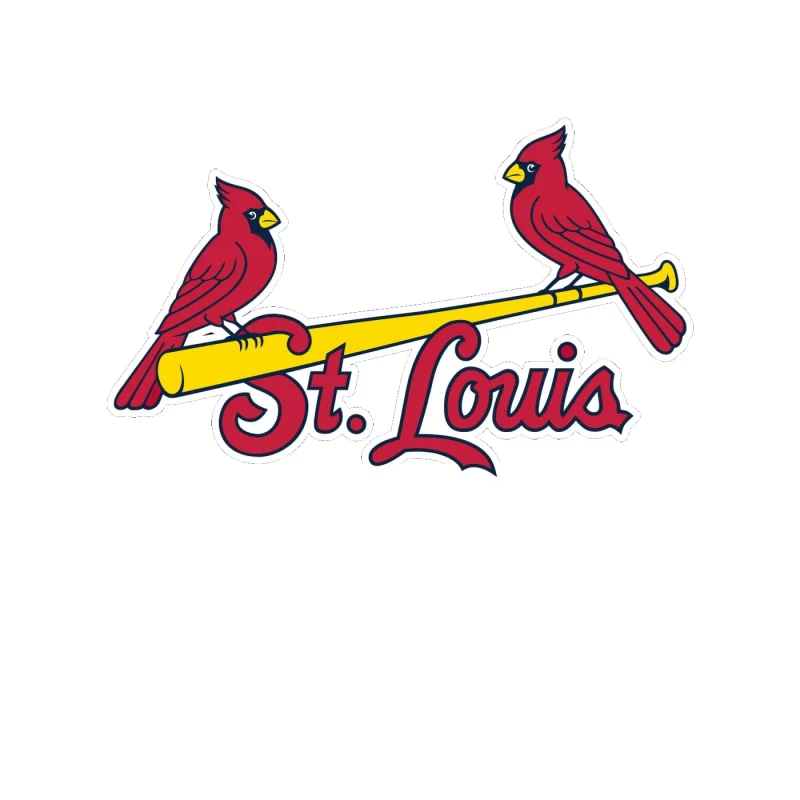 St. Louis Cardinals - 2 Birds With St. Louis - Full Color Vinyl Sticker - Custom Size