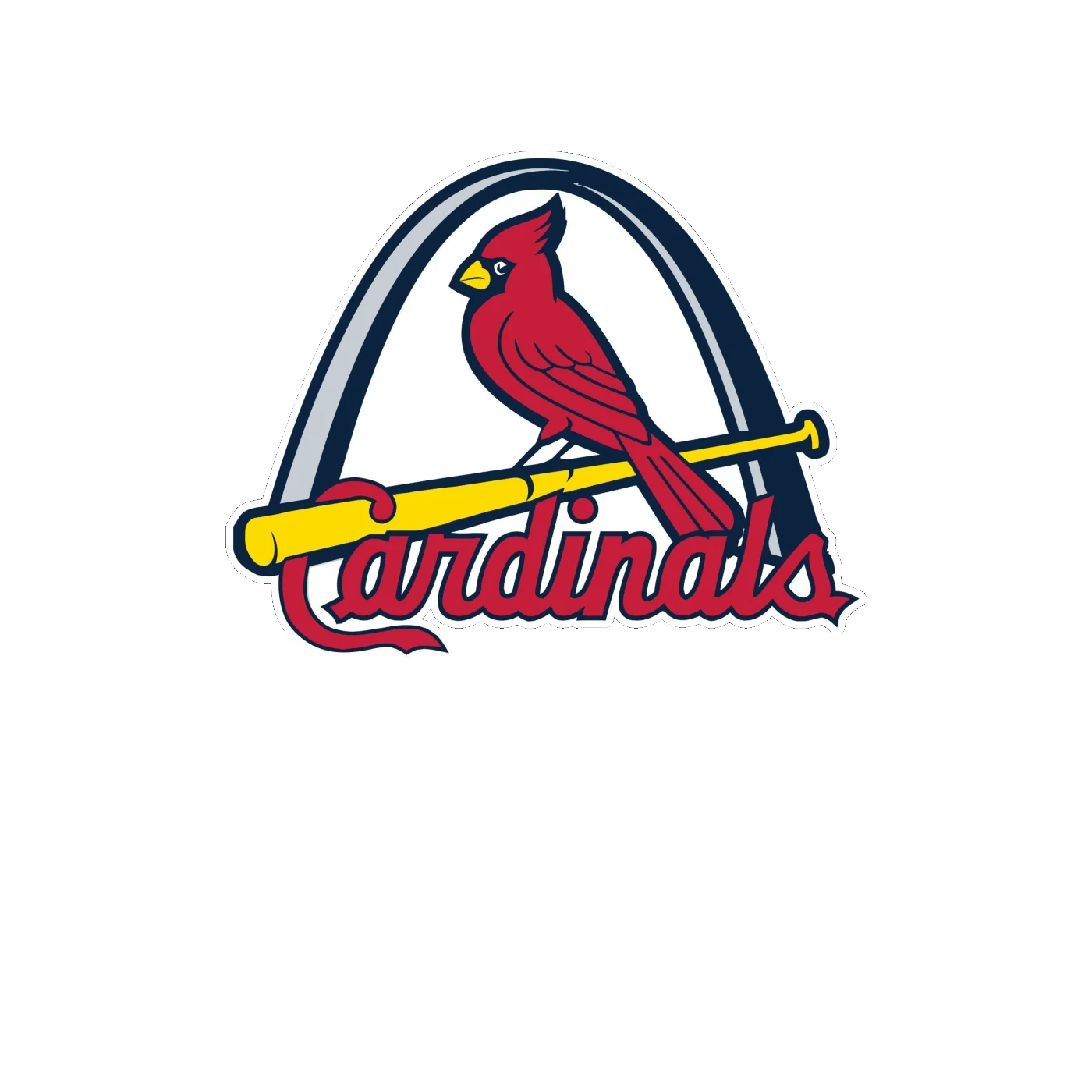 St. Louis Cardinals - Bird With Cardinals Arch -Full Color Vinyl Sticker - Custom Size