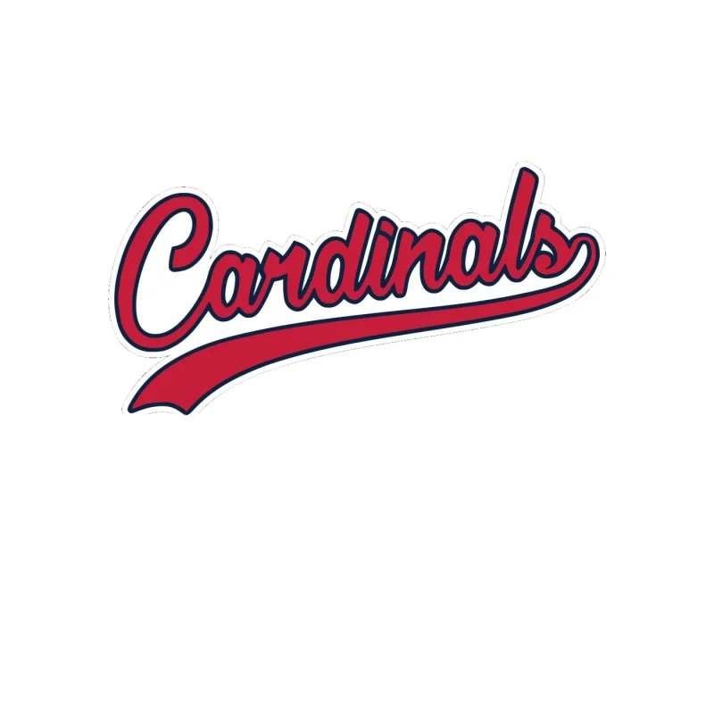 St. Louis Cardinals - Cardinals Cursive - Full Color Vinyl Sticker - Custom Size
