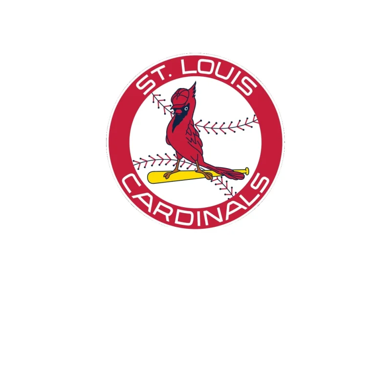 St. Louis Cardinals - Circle With Baseball And Bird In Middle - Full Color Vinyl Sticker - Custom Size