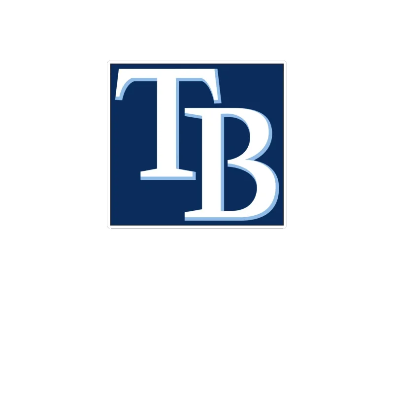 Tampa Bay Rays -TB With Blue Square - Full Color Vinyl Sticker - Custom Size