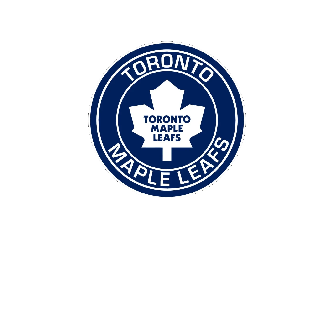 Toronto Maple Leafs - Dark Blue Circle With Name - Full Color Vinyl Sticker - Custom Size