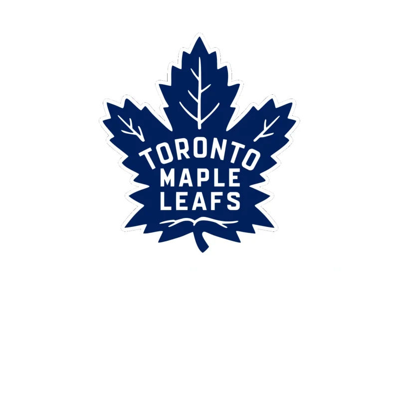 Toronto Maple Leafs - Dark Blue Leaf With Name - Full Color Vinyl Sticker - Custom Size