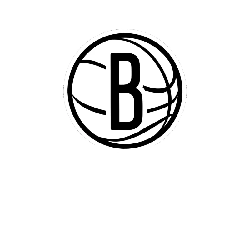Brooklyn Nets - Basketball With B In Middle - Full Color Vinyl Sticker - Custom Size