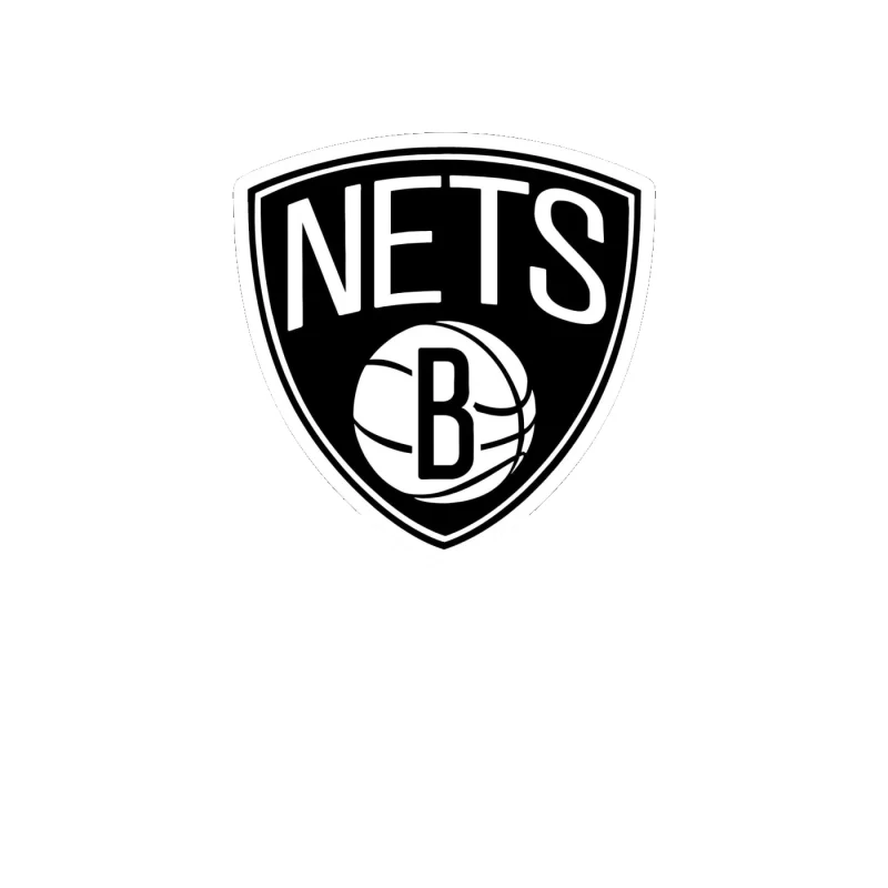 Brooklyn Nets - Shield With Basketball And Nets - Full Color Vinyl Sticker - Custom Size