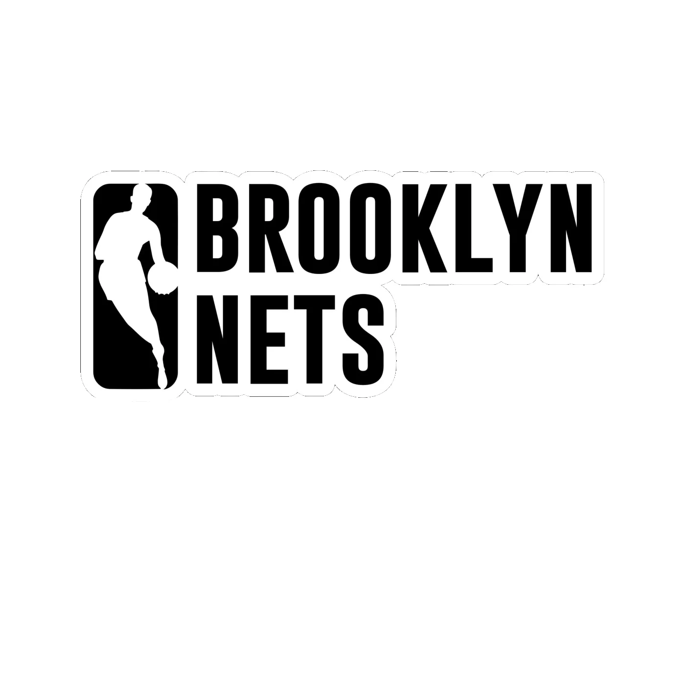 Brooklyn Nets - NBA Logo With Name - Image 1 - Full Color Vinyl Sticker - Custom Size