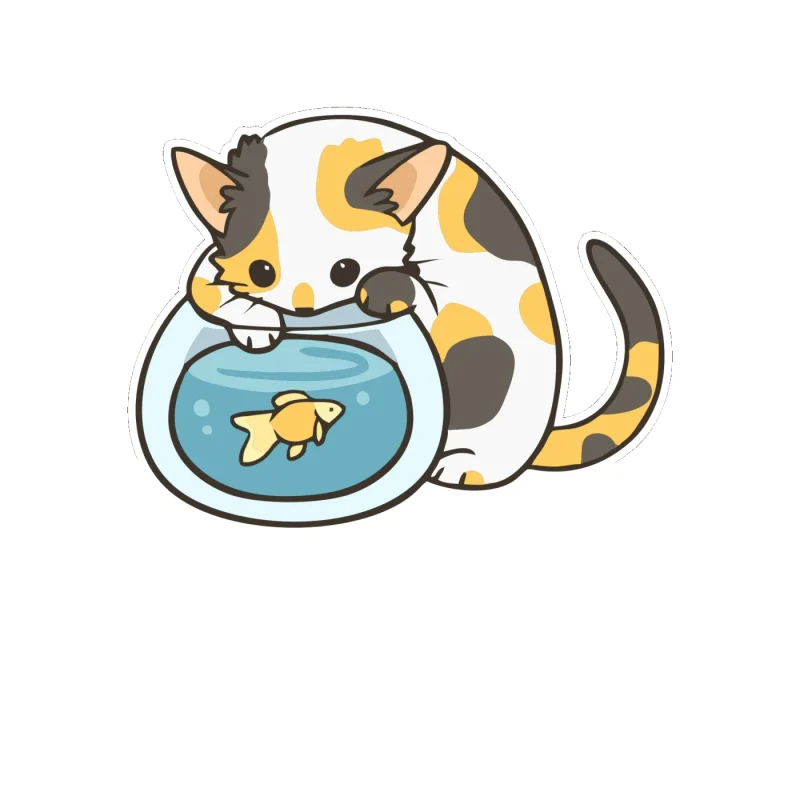 Cat Full Color Vinyl Decal - Custom Size